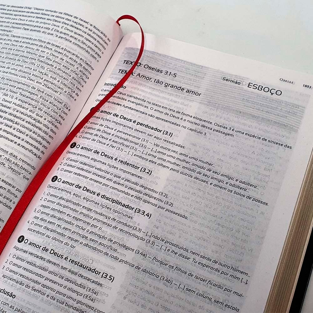 Bíblia Pregação Expositiva | ARA | Letra Normal | PU luxo preta | Hernandes Dias Lopes