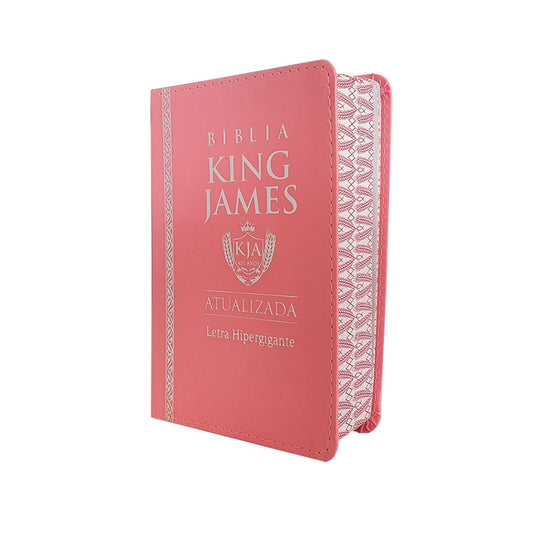 Bíblia King James Atualizada | KJA | Letra Hipergigante | Capa PU Rosa