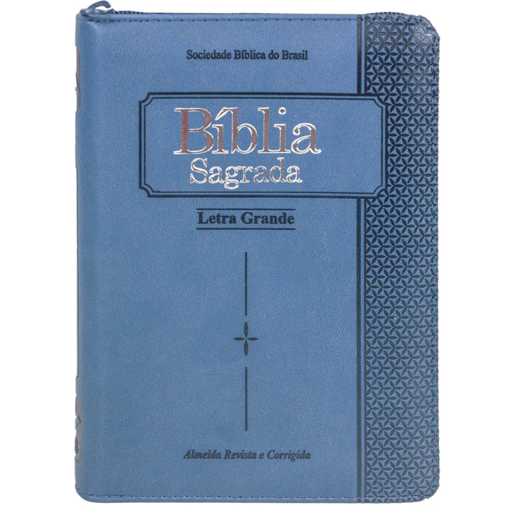 Bíblia Sagrada | ARC | Letra Grande | Capa Azul C/ Zíper e Índice