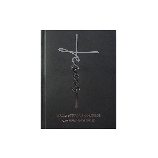 Harpa Avivada e Corinhos Médio | Letra Gigante | Jesus Preta Capa Dura