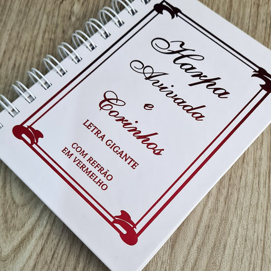 Harpa Avivada e Corinhos Médio | Letra Gigante | Capa Tradicional Branca Espiral