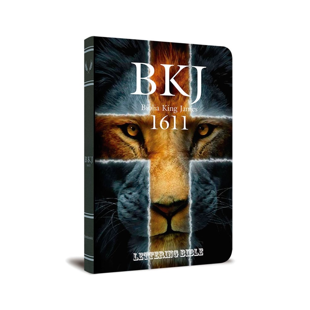 Bíblia King James 1611 Ultra Fina Lettering Bible | Letra Normal | Capa Leão Cruz