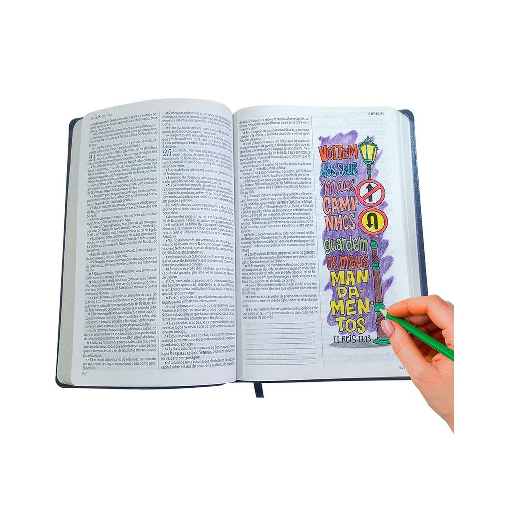 Bíblia King James 1611 Ultra Fina Lettering Bible | Letra Normal | Capa Sinais