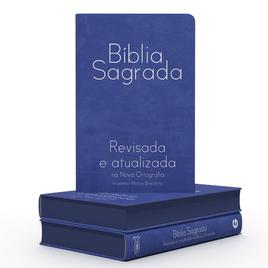 Bíblia Sagrada | ARA | Letra Grande | Semi-Luxo Azul Capa Dura