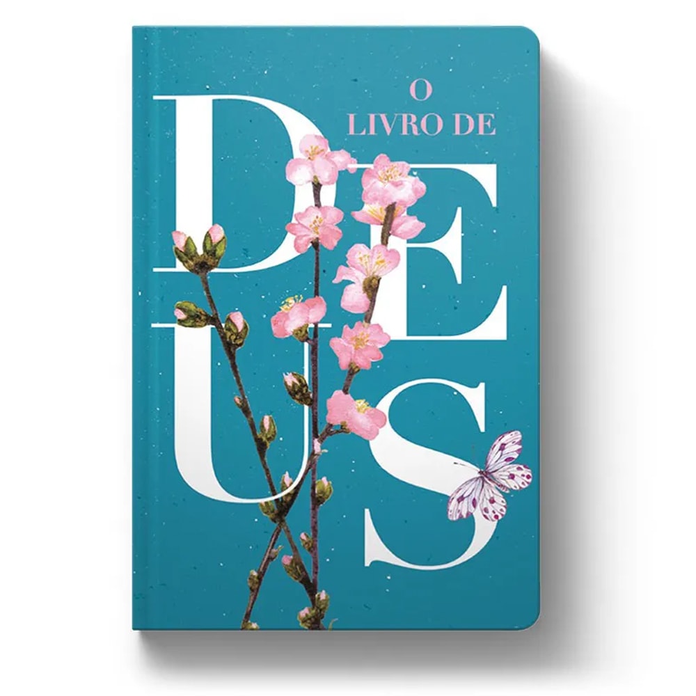 Bíblia O Livro de Deus Floral Azul | NVT | Letra Normal | Capa Dura