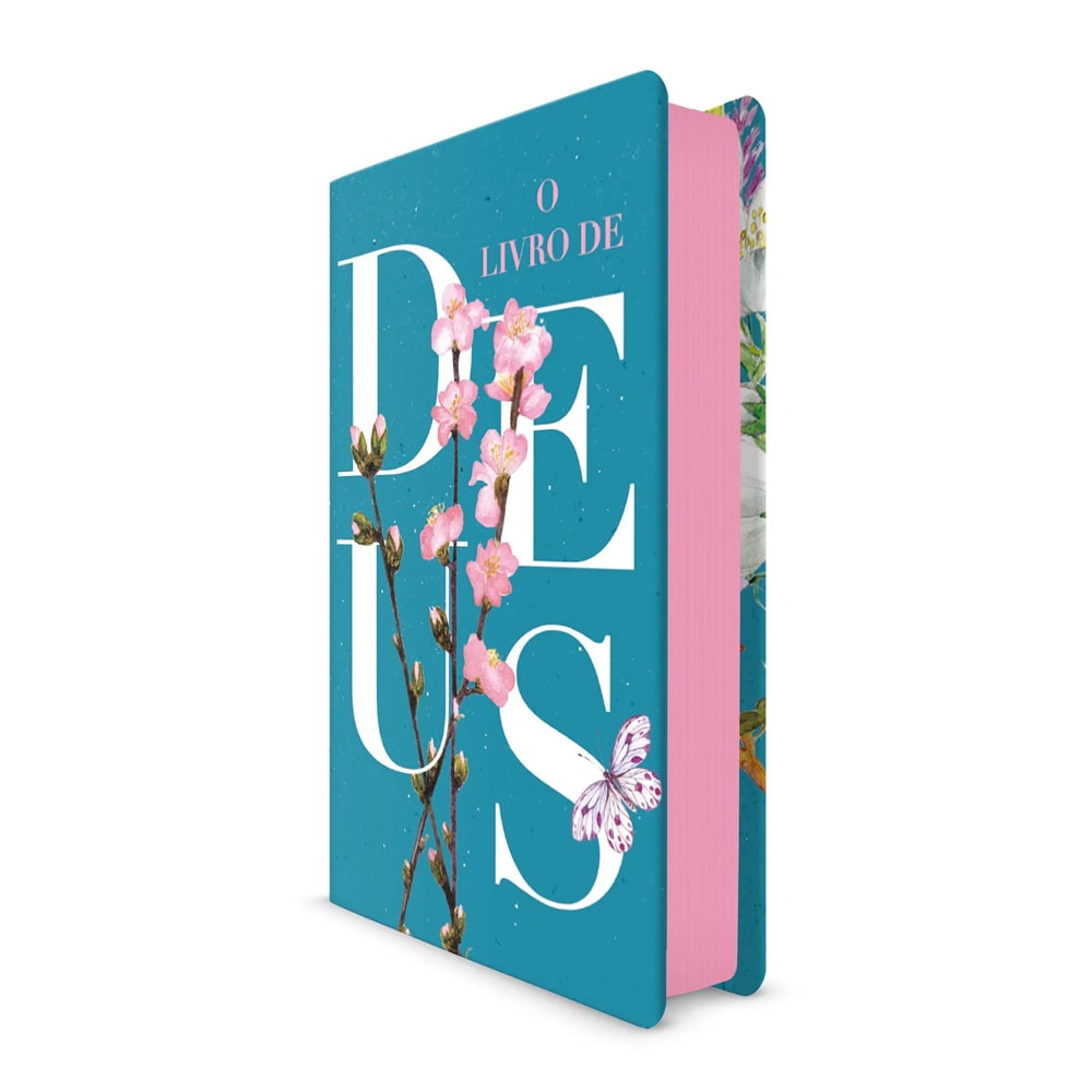 Bíblia O Livro de Deus Floral Azul | NVT | Letra Normal | Capa Dura