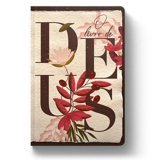Bíblia O Livro de Deus Floral Creme | NVT | Letra Normal | Capa Dura