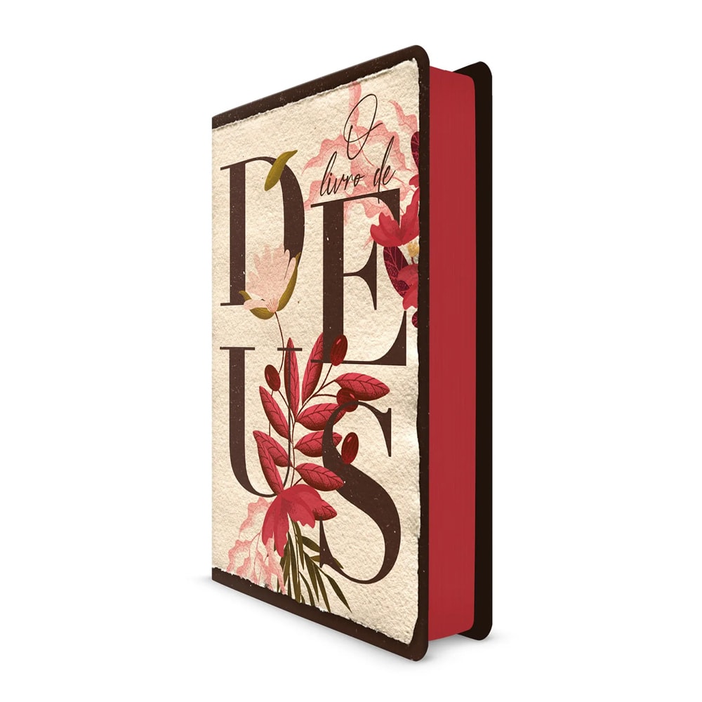 Bíblia O Livro de Deus Floral Creme | NVT | Letra Normal | Capa Dura