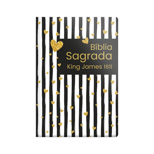 Bíblia Sagrada King James 1611 Listrada Coração | BKJ | Letra Normal | Capa Dura