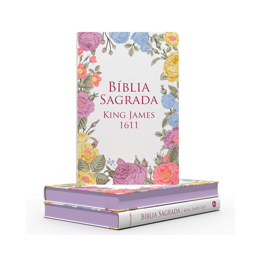 Bíblia Sagrada King James 1611 Flores Coloridas | BKJ | Letra Normal | Capa Dura