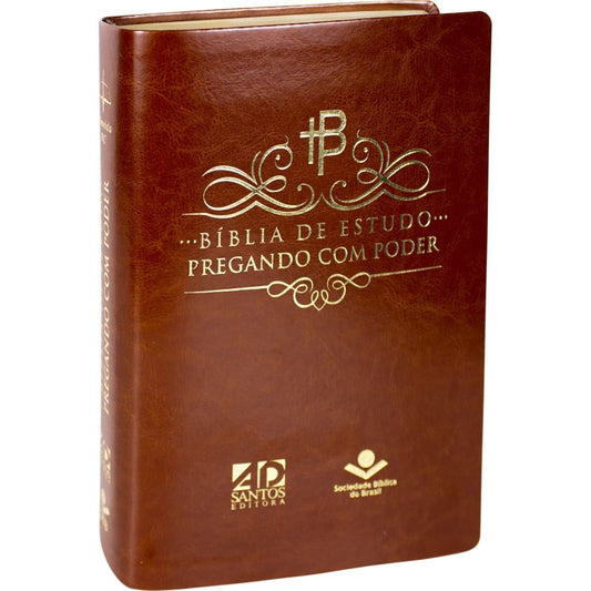 Bíblia de Estudo Pregando com Poder | ARC | Letra Normal | Capa Marrom