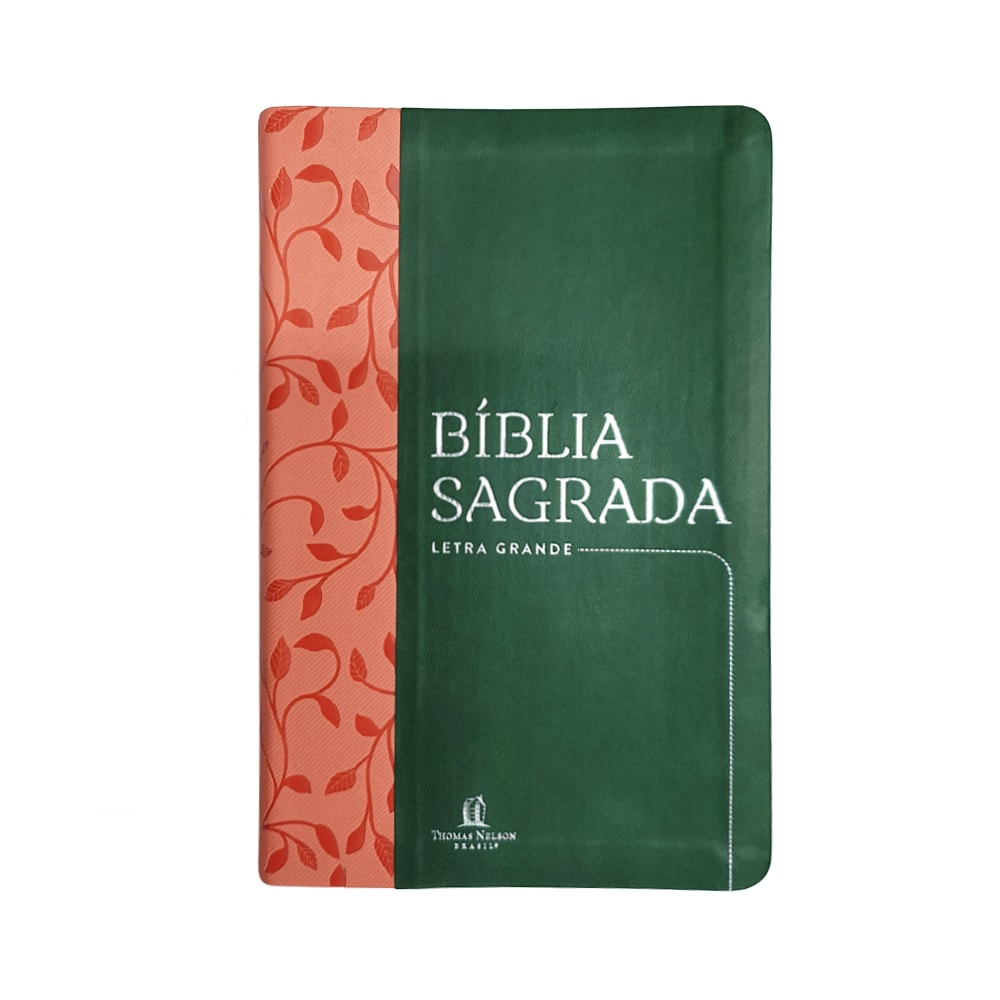 Bíblia Sagrada Folhagem | NVI | Letra Grande | Capa Verde e Rosa