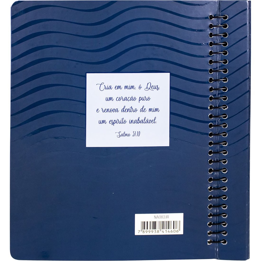 Bíblia Sagrada Jornada Espiral | NAA | Letra Normal | Capa Tipo Fichário Azul Escuro
