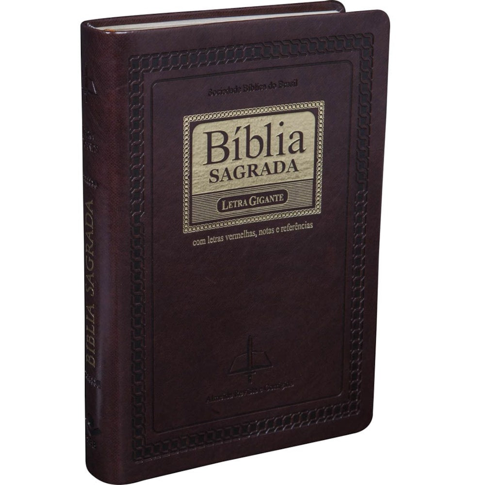 Bíblia Sagrada | ARC | Letra Gigante | Marrom Nobre C/ Índice