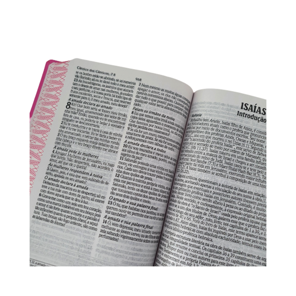 Bíblia de Estudo King James Atualizada | KJA | Letra Hipergigante | Capa Luxo Cover Book Rosa
