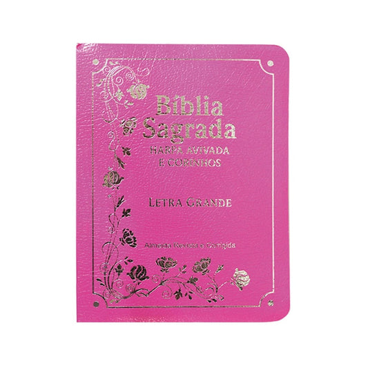Bíblia Sagrada Media | ARC | Letra Grande | Harpa Avivada | Covertex Pink