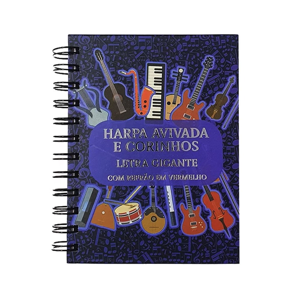 Harpa Avivada e Corinhos Notas Musicais Luxo | Capa Dura Espiral