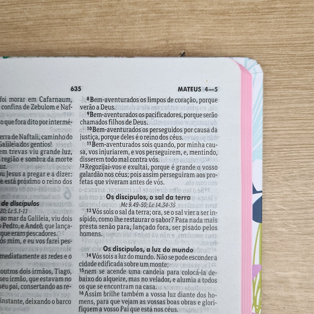 Bíblia Sagrada | Letra Normal | ARA | Capa Dura Branca Flores