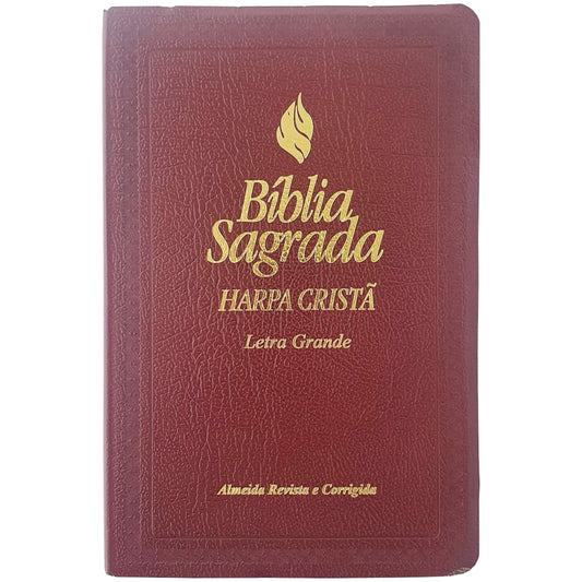 Bíblia Sagrada | ARC | Letra Grande | Harpa Cristã | Capa Vinho