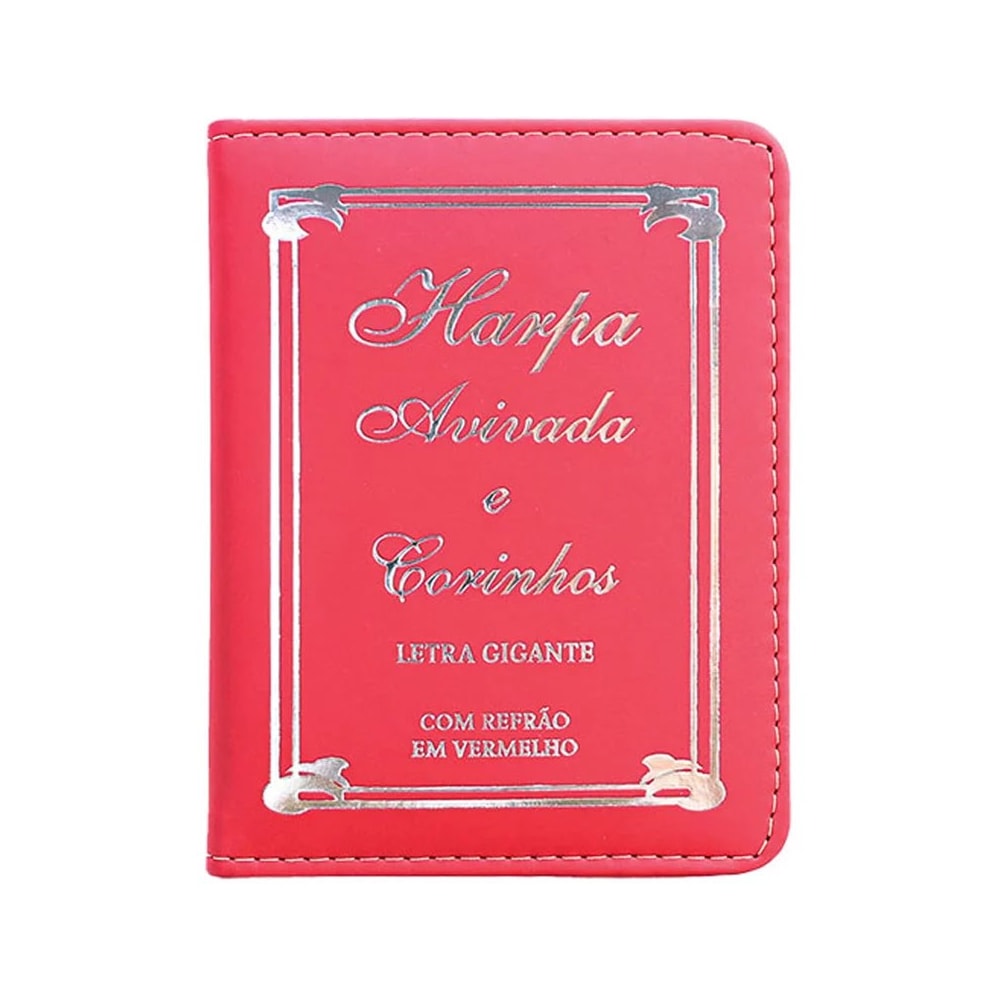 Harpa Avivada e Corinhos Tradicional | Letra Gigante | Capa PU Luxo Vermelha