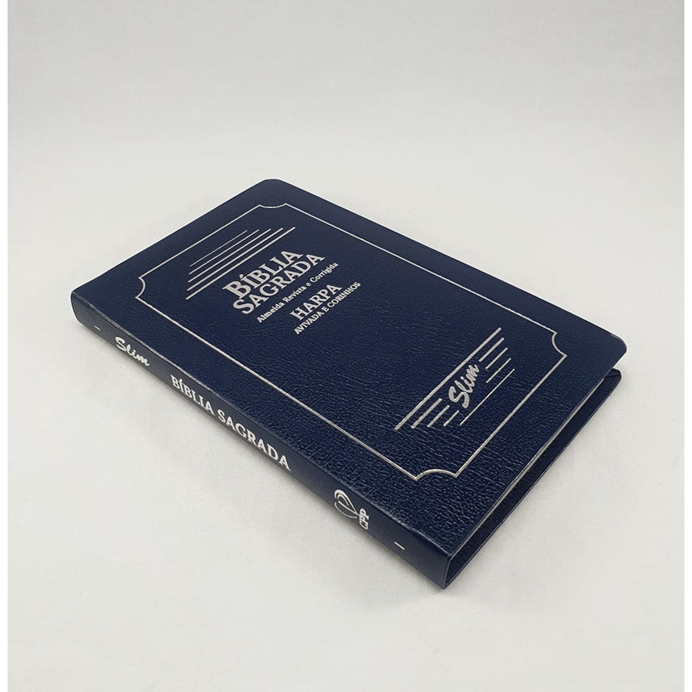 Bíblia Sagrada Slim | ARC | Harpa Avivada | Letra Normal | Capa Coverbook Azul