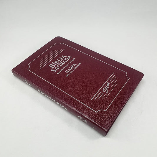 Bíblia Sagrada Slim | ARC | Harpa Avivada | Letra Normal | Capa Coverbook Bordo