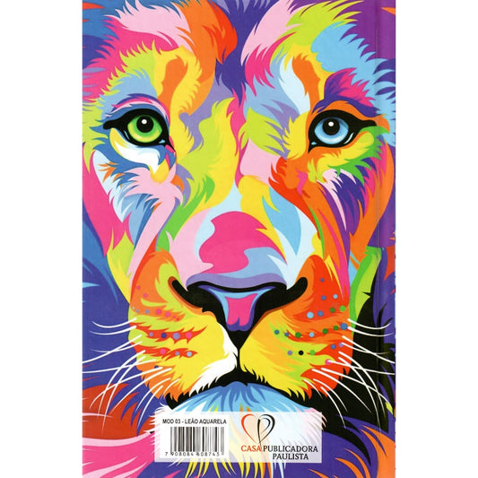 Bíblia Leão Aquarela | ARC | Letra Normal | Harpa e Corinhos | Capa Dura