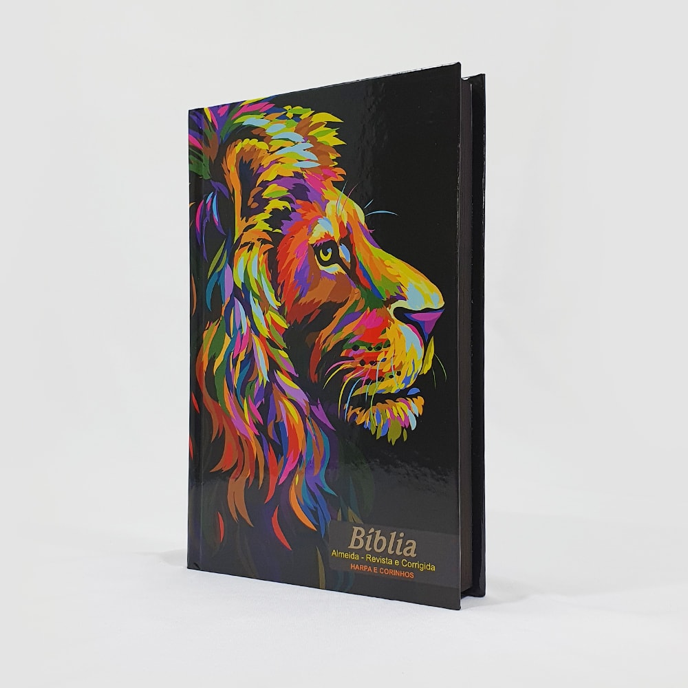 Bíblia Leão Pintura | ARC | Letra Normal | Harpa e Corinhos | Capa Dura