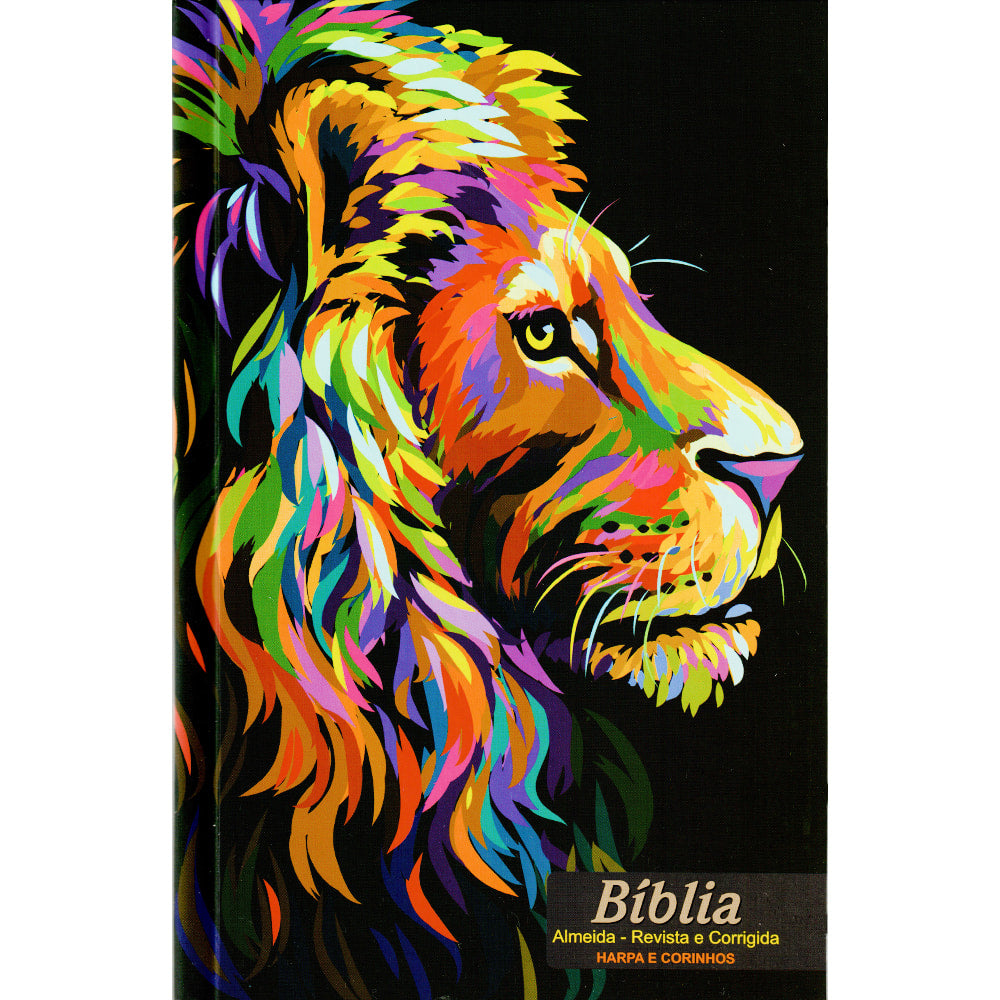 Bíblia Leão Pintura | ARC | Letra Normal | Harpa e Corinhos | Capa Dura