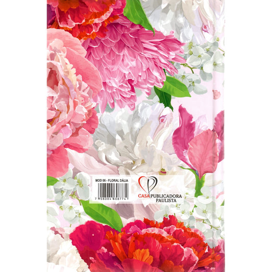 Bíblia Floral Dália Feminina | ARC | Letra Normal | Harpa e Corinhos | Capa Dura