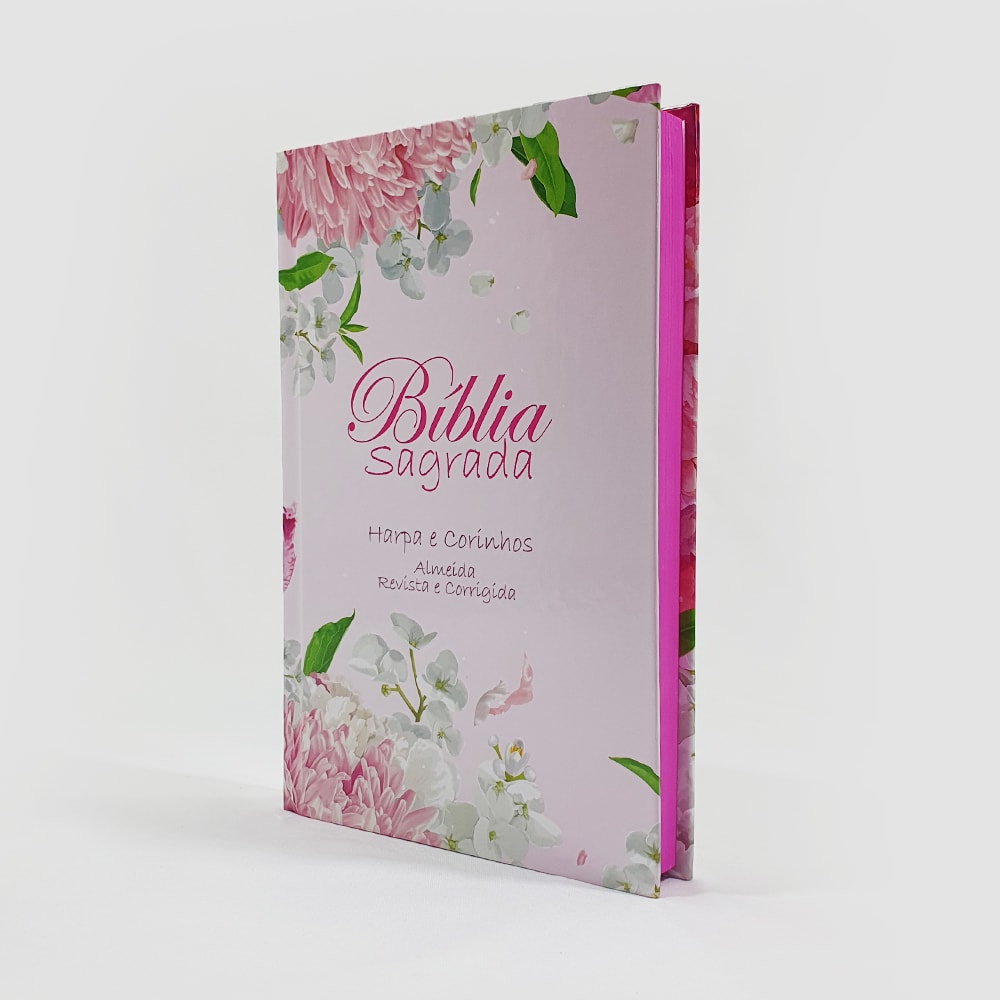 Bíblia Floral Dália Feminina | ARC | Letra Normal | Harpa e Corinhos | Capa Dura