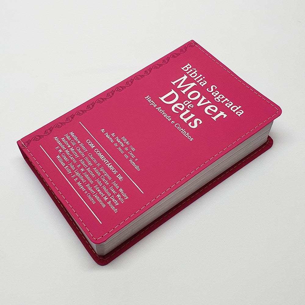 Bíblia Mover de Deus | ARC | Letra Grande | Harpa Avivada e Corinhos | Capa PU Pink