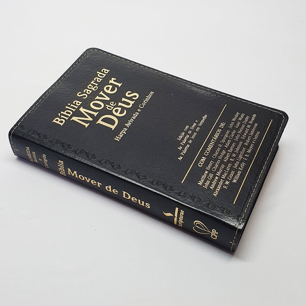 Bíblia Mover de Deus | ARC | Letra Grande | Harpa Avivada e Corinhos | Capa PU Preta