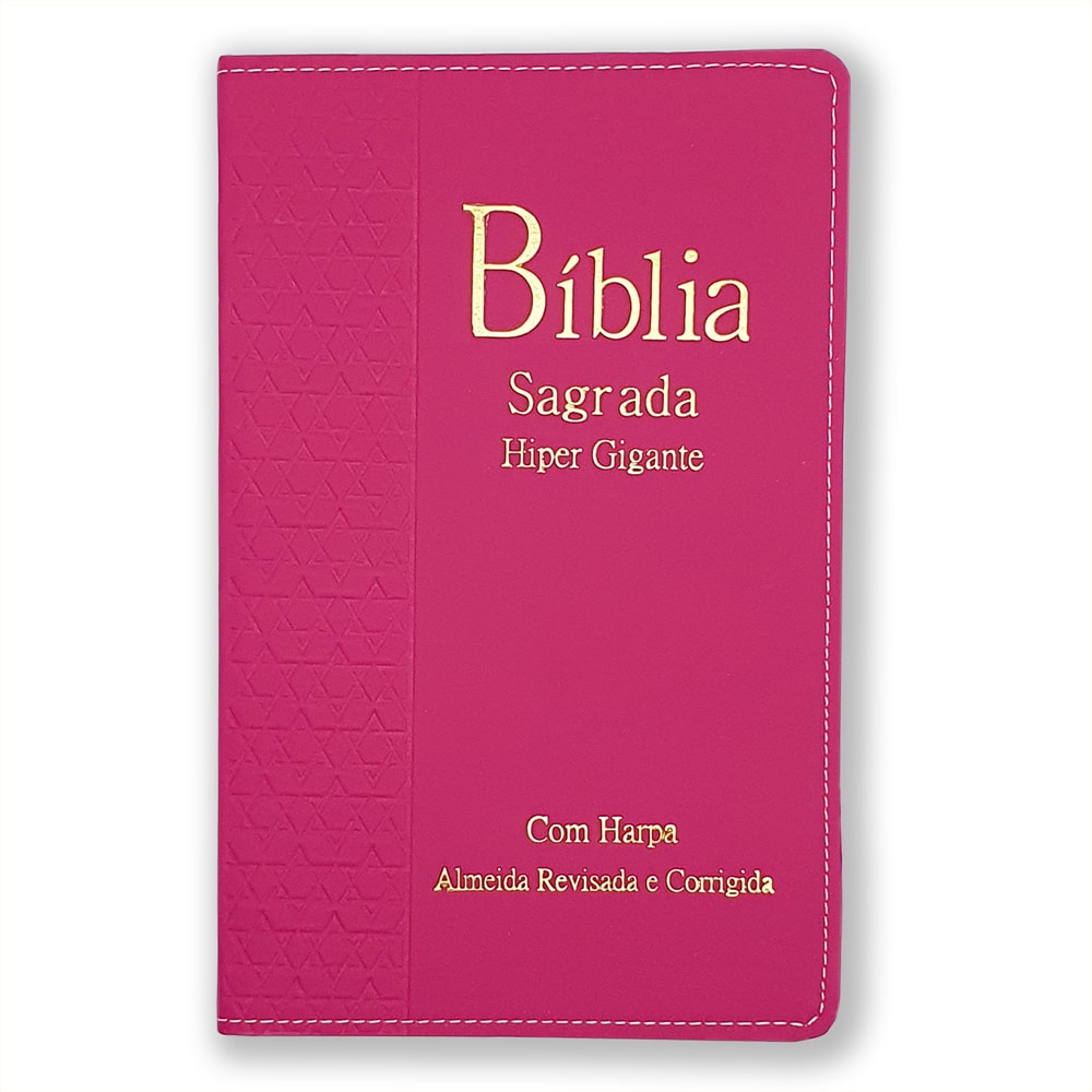 Bíblia Sagrada Harpa Avivada e Corinhos | ARC | Letra Hipergigante | Índice | Luxo Pink.