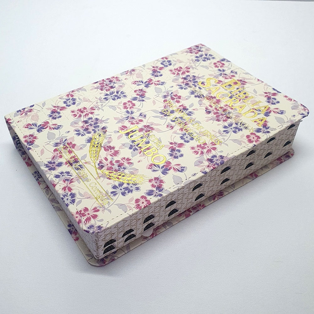 Bíblia Sagrada Harpa Avivada e Corinhos | ARC | Letra Jumbo | Índice | Luxo Floral