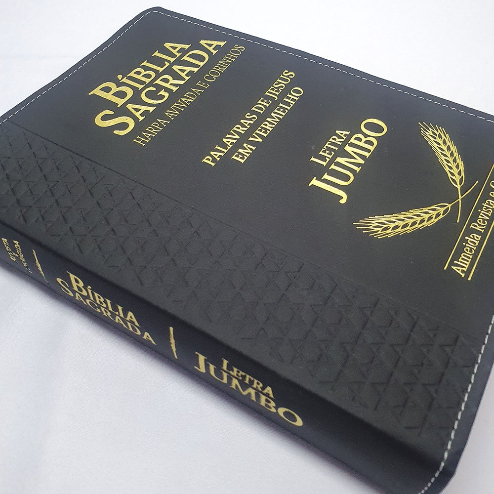 Bíblia Sagrada Harpa Avivada e Corinhos | ARC | Letra Jumbo | Índice | Luxo Preta