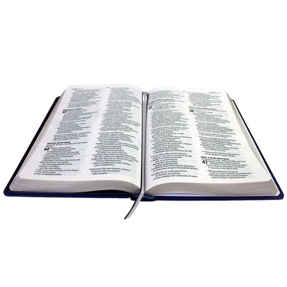 Bíblia Sagrada Cruz Prata | Letra Normal | NAA | Capa Dura Azul