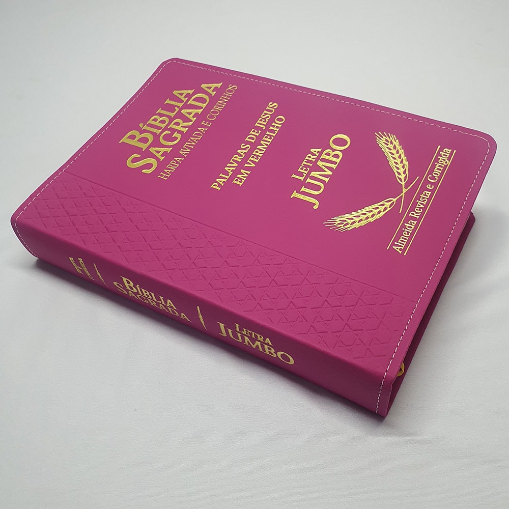 Bíblia Sagrada Harpa Avivada e Corinhos | ARC | Letra Jumbo | Índice | Luxo Pink