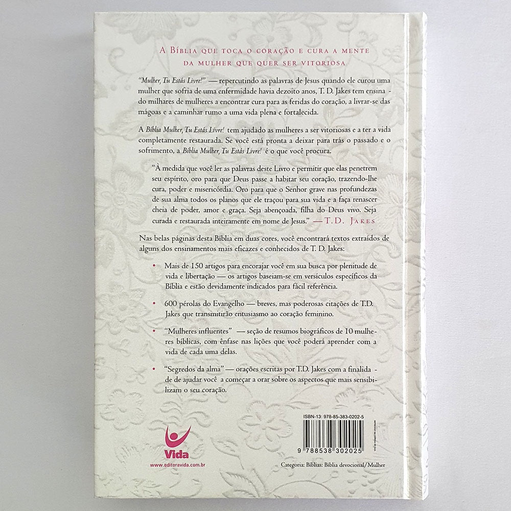 Bíblia de Estudo Mulher Tu estás Livre! | AEC | Capa Dura Luxo