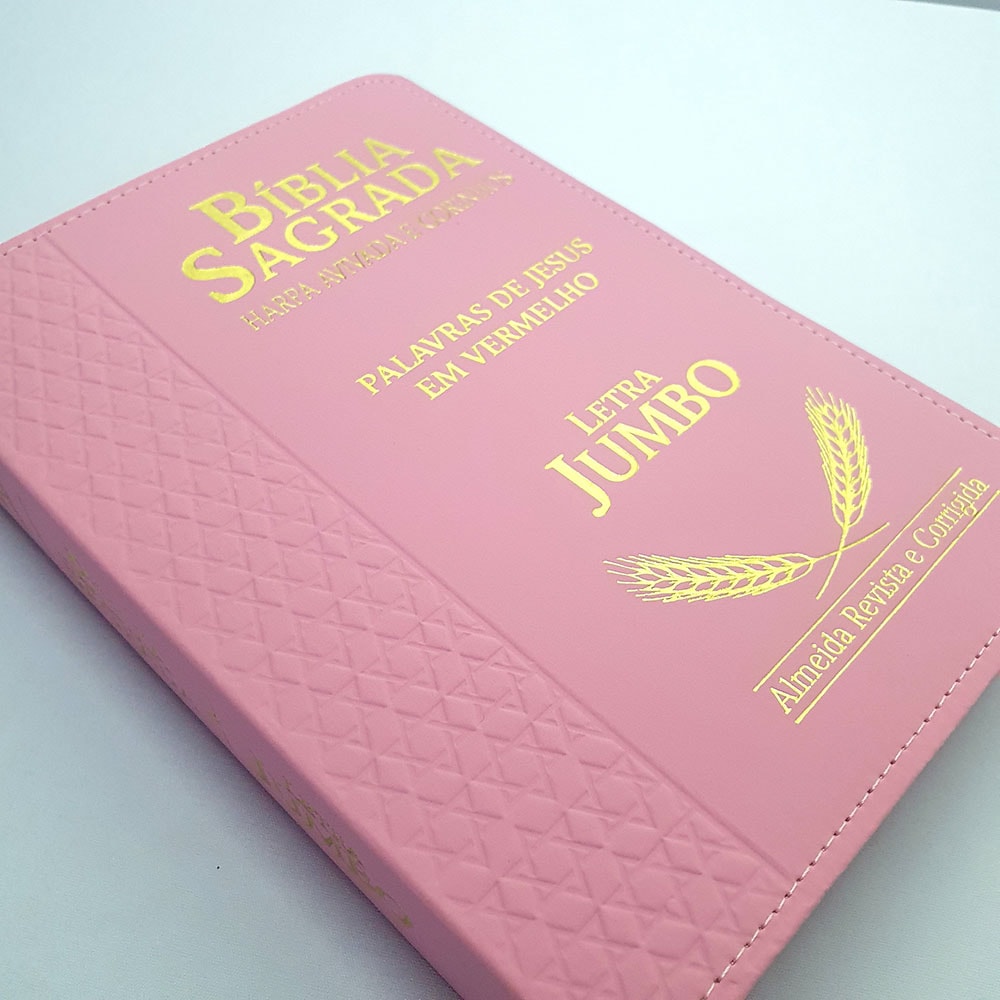 Bíblia Sagrada Harpa Avivada e Corinhos | ARC | Letra Jumbo | Índice | Luxo Rosa