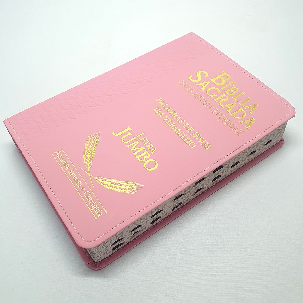 Bíblia Sagrada Harpa Avivada e Corinhos | ARC | Letra Jumbo | Índice | Luxo Rosa