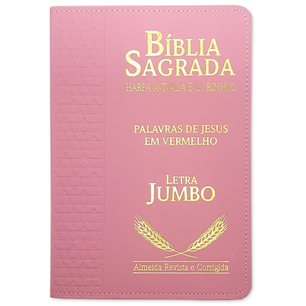 Bíblia Sagrada Harpa Avivada e Corinhos | ARC | Letra Jumbo | Índice | Luxo Rosa