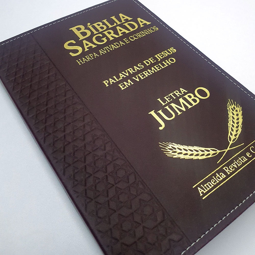 Bíblia Sagrada Harpa Avivada e Corinhos | ARC | Letra Jumbo | Índice | Luxo Vinho