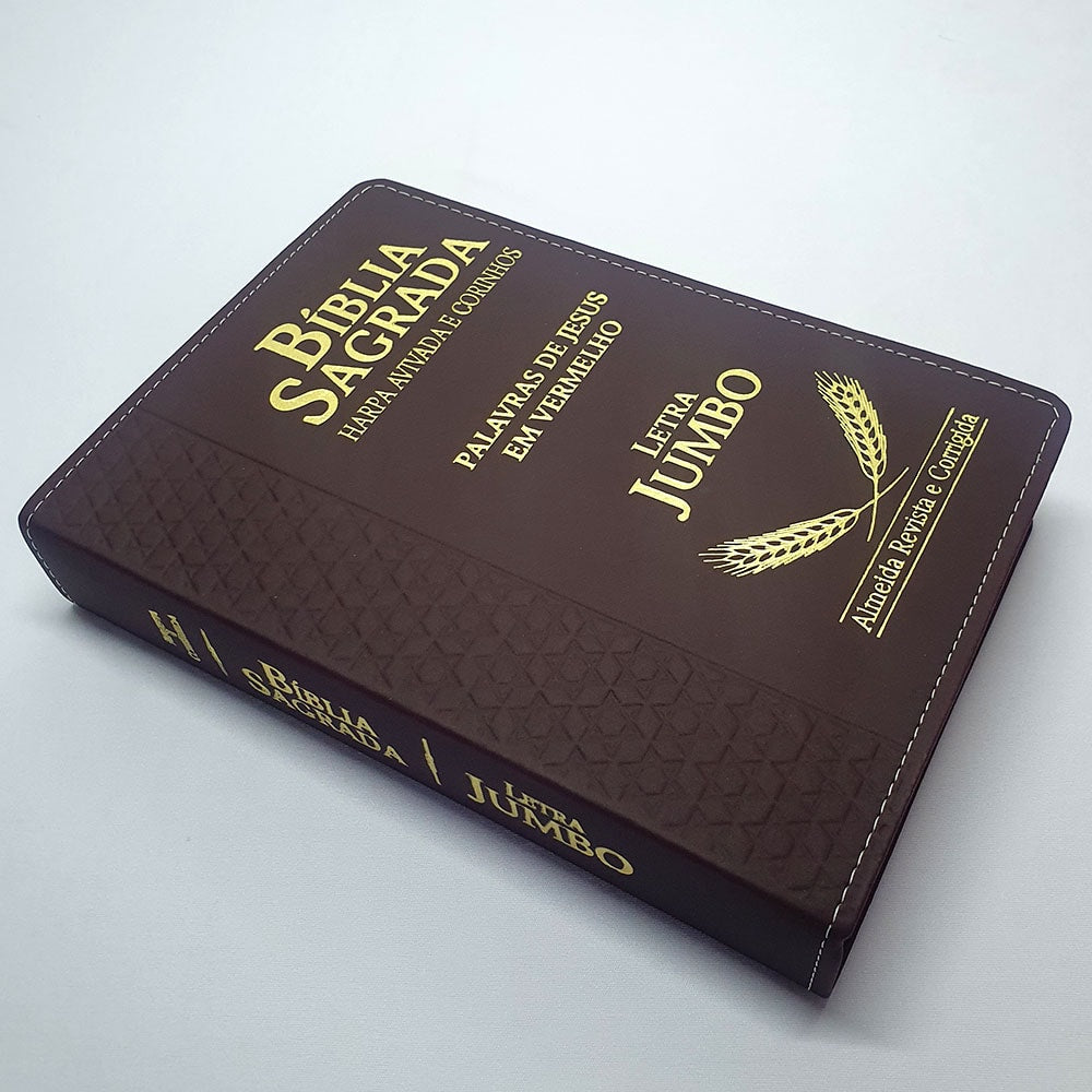 Bíblia Sagrada Harpa Avivada e Corinhos | ARC | Letra Jumbo | Índice | Luxo Vinho
