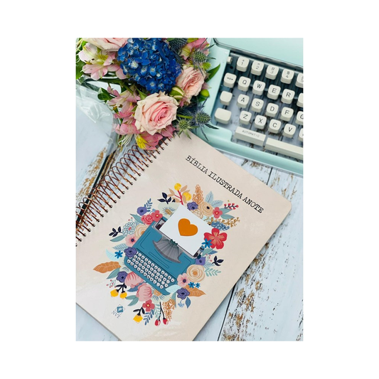 Bíblia Ilustrada Anote Florescer | NVT | Letra Normal | Capa Dura Espiral