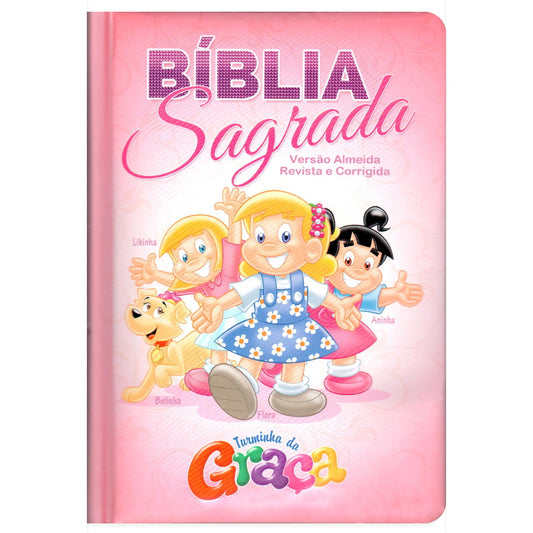 Bíblia da Turminha da Graça | Capa Almofadada | Menina