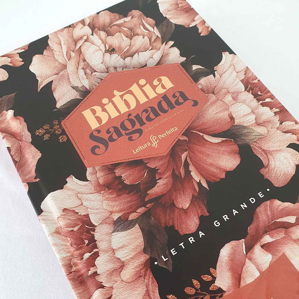 Bíblia Peônias Rosadas | Leitura Perfeita | ACF | Letra Grande | Capa Dura