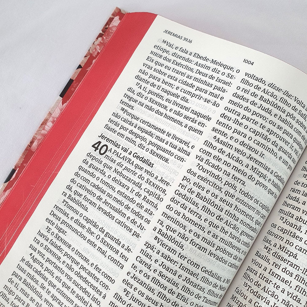 Bíblia Peônias Rosadas | Leitura Perfeita | ACF | Letra Grande | Capa Dura