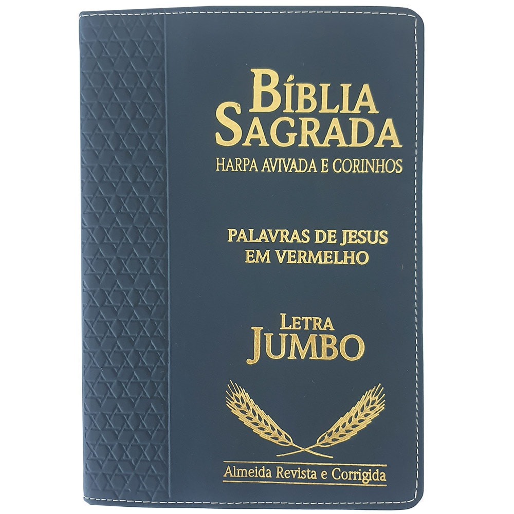 Bíblia Sagrada Harpa Avivada e Corinhos | ARC | Letra Jumbo | Índice | Luxo Azul