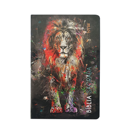 Bíblia Slim Leão Grafite | NVI | Letra Normal | Capa Dura